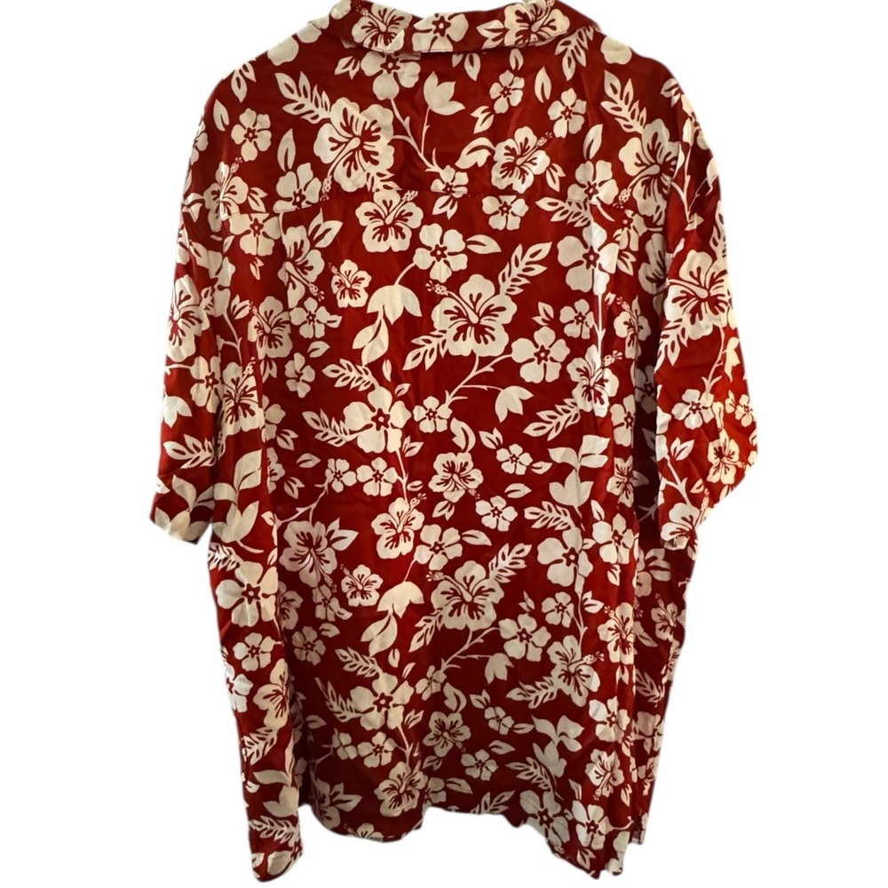 George Red and White Floral Men's Shirt - Picture 2 of 6